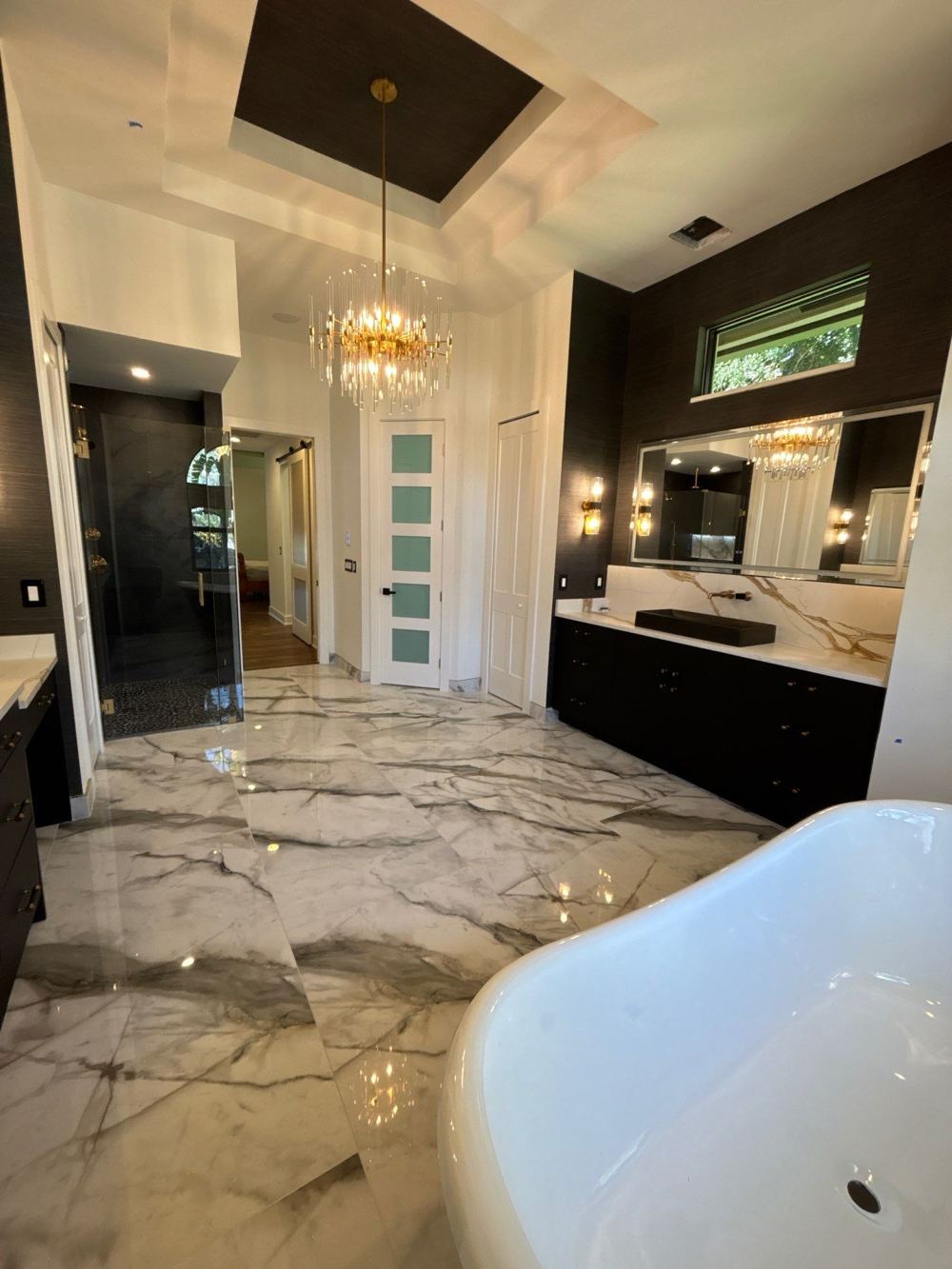 Full bathroom remodel with double vanity in Palm Beach County